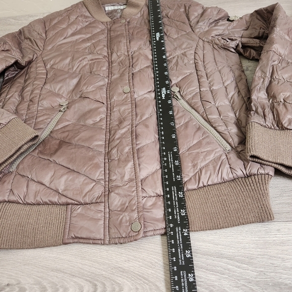 BERNARDO Brown Jacket Size‎ XS Quilted Puffer Pimaloft Zip Button Closure Ribbed - Picture 5 of 11